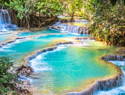 The Kuang Si waterfall